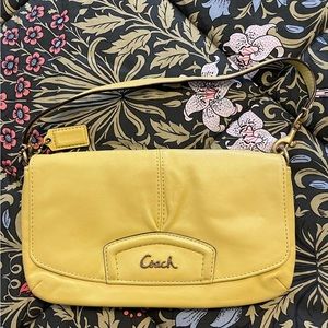 Coach Yellow Leather Shoulder Bag